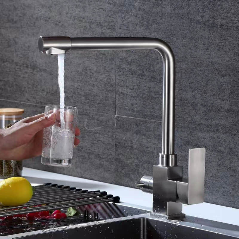 Three Way Dual Handle Kitchen Water Filter Faucet-YSDF003