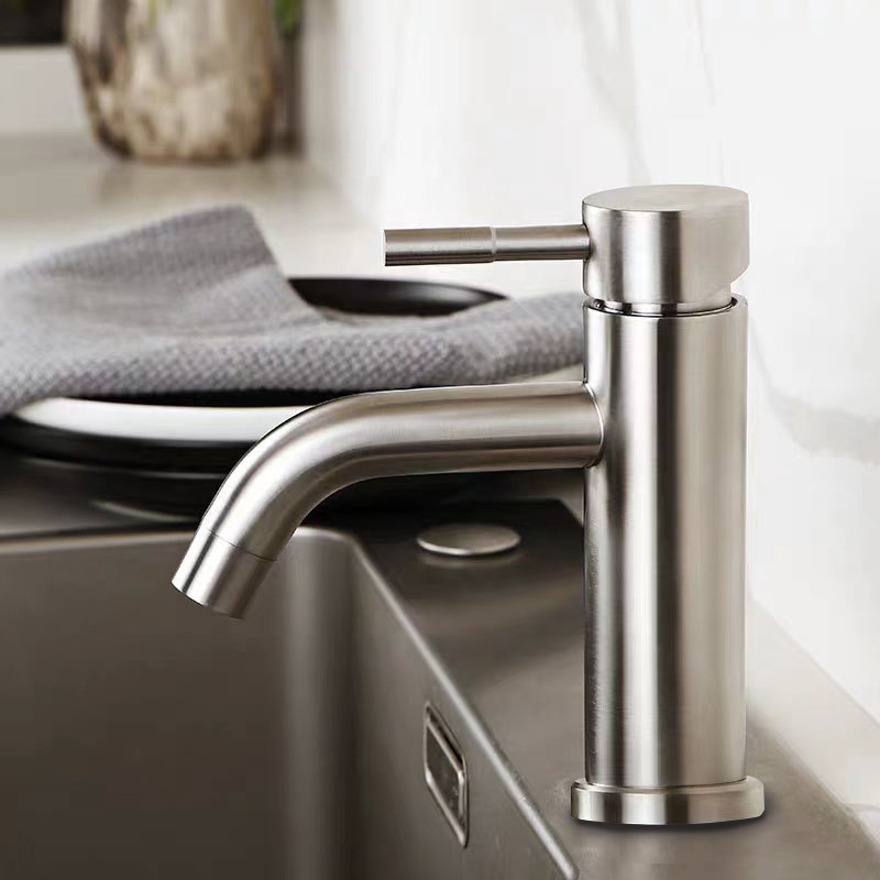 Single Handle Brushed Nickel Bathroom Sink Faucet-YSBF003