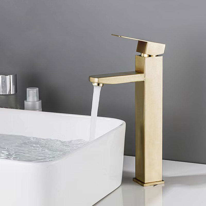 Single Hole Brushed Gold Tall Bathroom Faucet-YSBF006