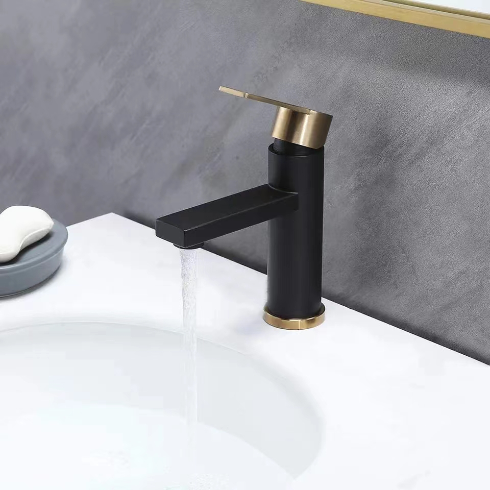 Single Level Black Gold Bathroom Faucet-YSBF008