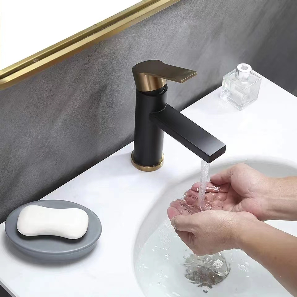 Single Level Black Gold Bathroom Faucet-YSBF008