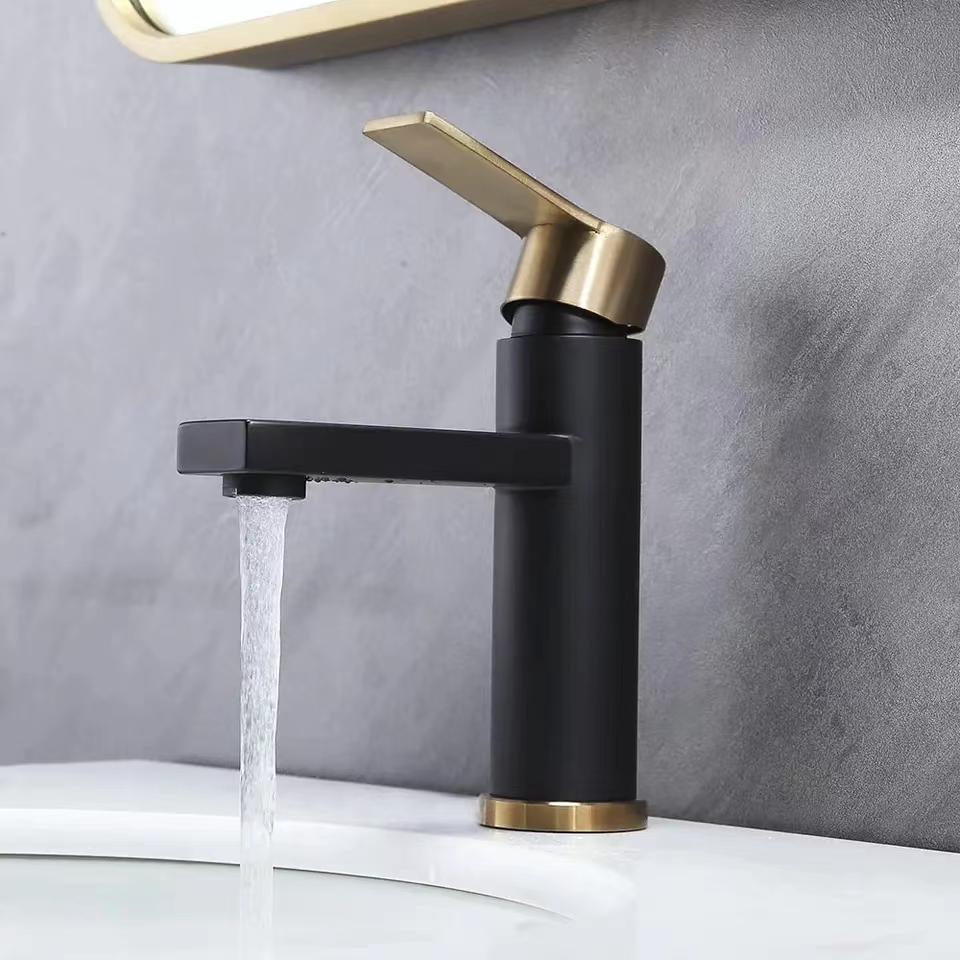 Single Level Black Gold Bathroom Faucet-YSBF008