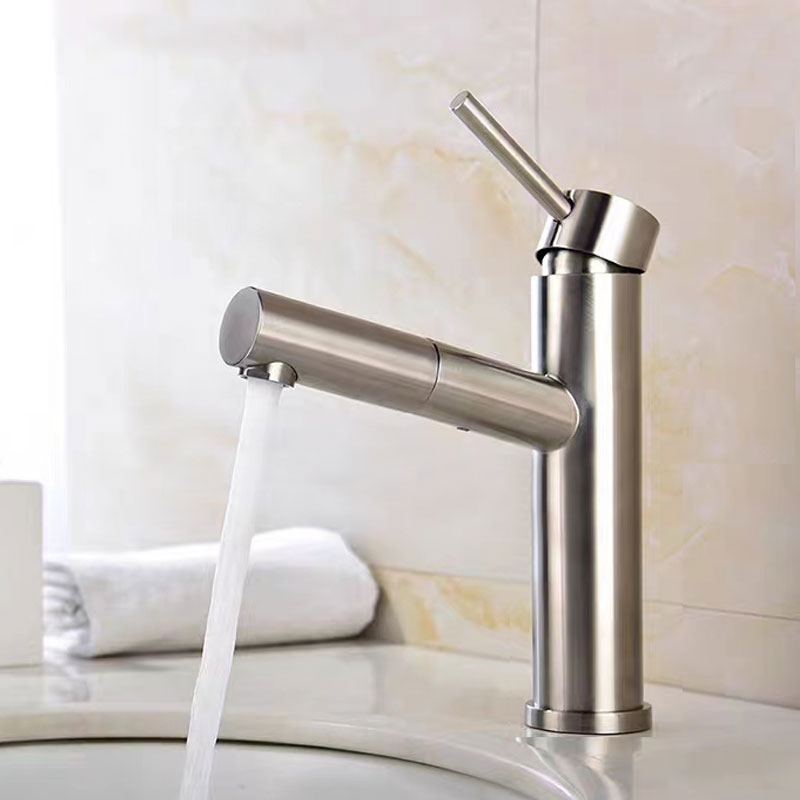 Single Handle Bathroom Faucet With Pull Out Sprayer-YSBF012