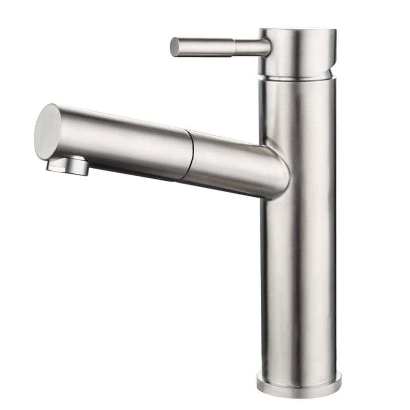 Single Handle Bathroom Faucet With Pull Out Sprayer-YSBF012