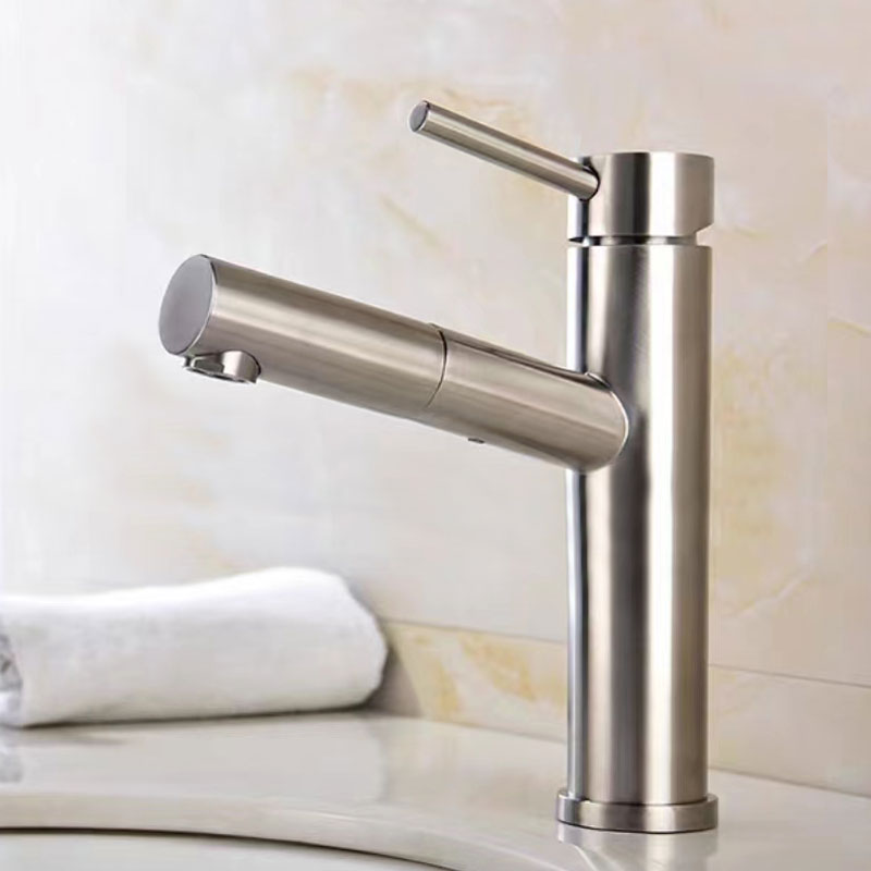 Single Handle Bathroom Faucet With Pull Out Sprayer-YSBF012