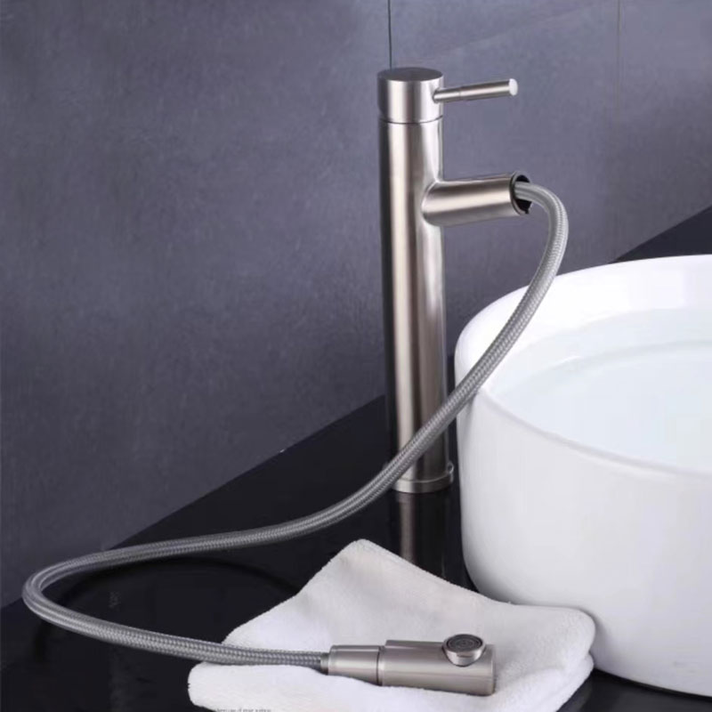 Bathroom Vessel Sink Faucet With Pull Out Sprayer-YSBF013