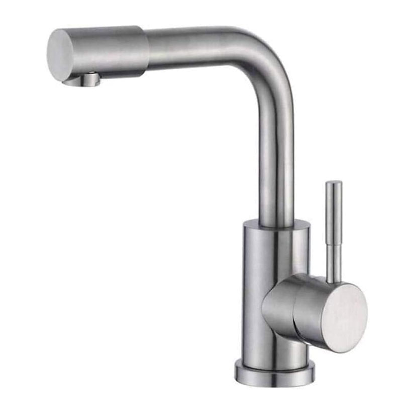 Brushed Nickel Single Hole Bathroom Faucet With Swivel Spout-YSBF016