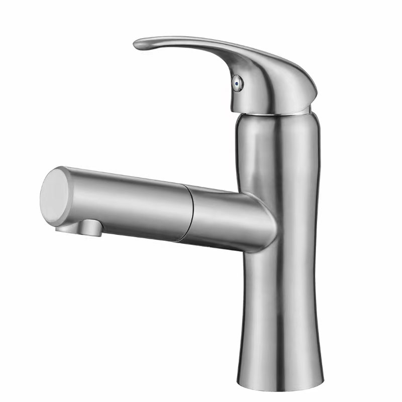 Pull Out Bathroom Lavatory Faucet In Brushed Nickel-YSBF018