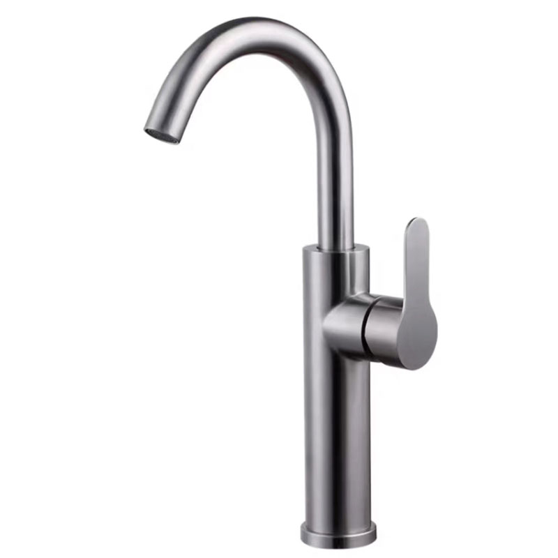 Bathroom Brushed Gold High Rise Basin Mixer Tap-YSBF021