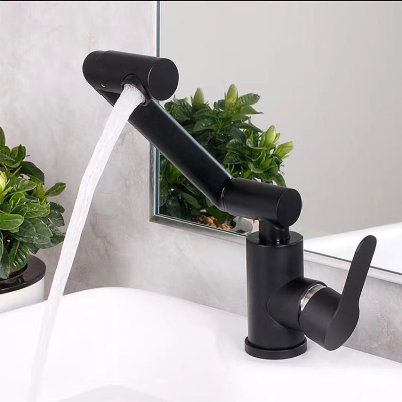 Matt Black Swivel Bathroom Vanity Basin Faucet-YSBF024