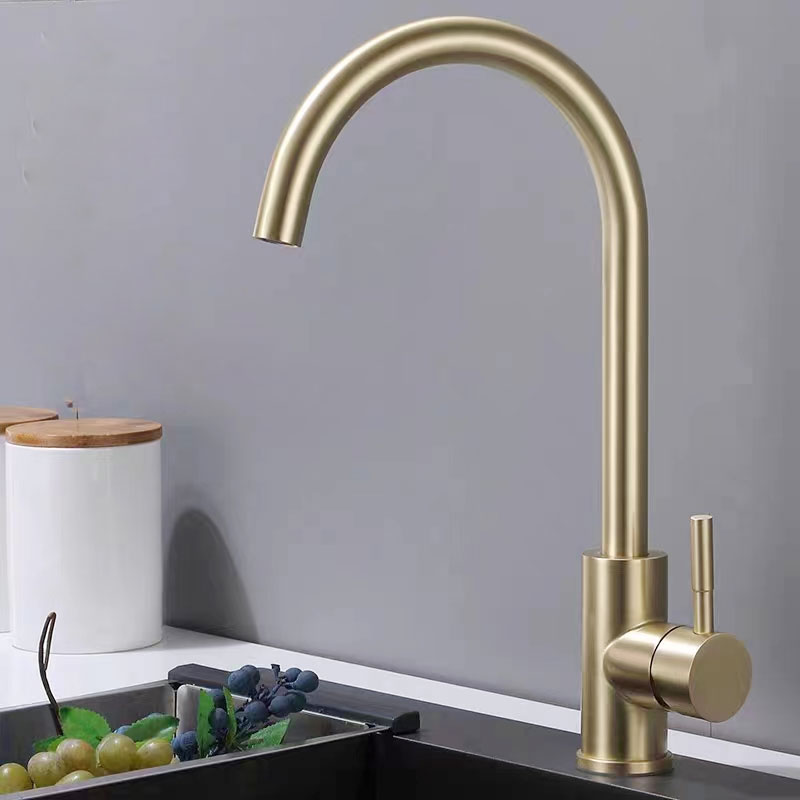 Single Handle Stainless Steel Kitchen Sink Faucet-YSKF001