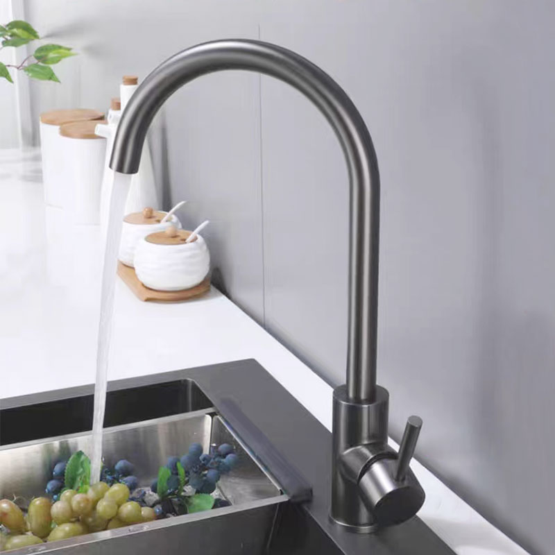 Single Handle Stainless Steel Kitchen Sink Faucet-YSKF001