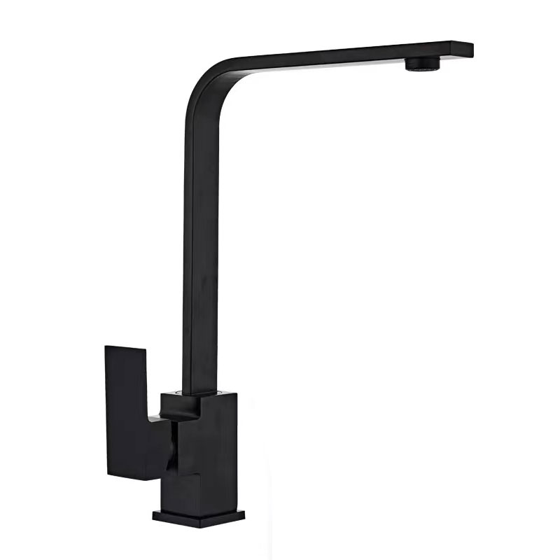 Framhouse Matte Black Kitchen Rotatable Sink Faucet With Flat Tube-YSKF018