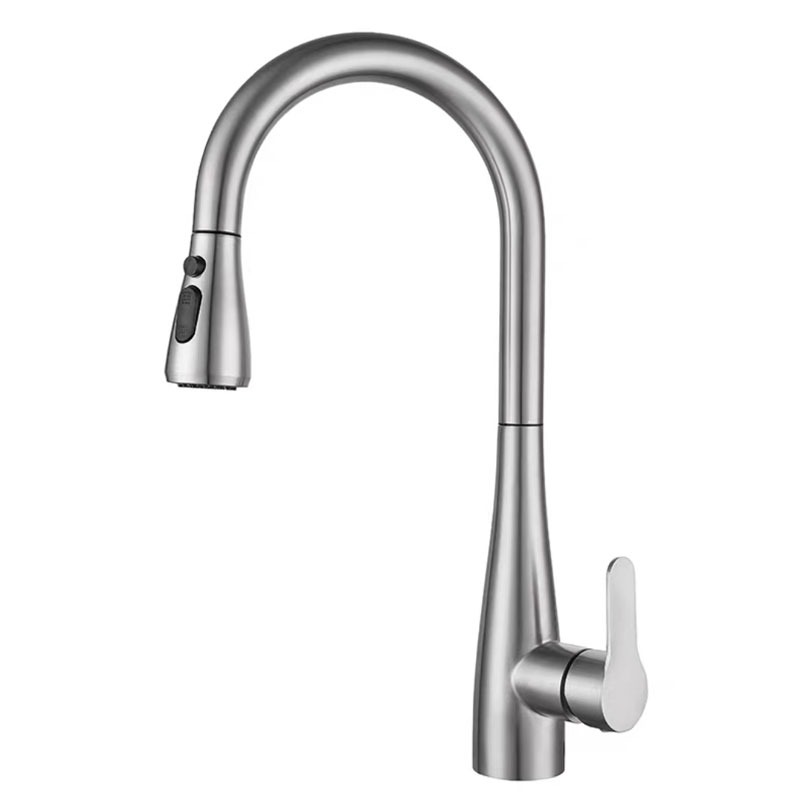 Gunmetal Kitchen Sink Faucet With Pull Out Sprayer-YSKF021