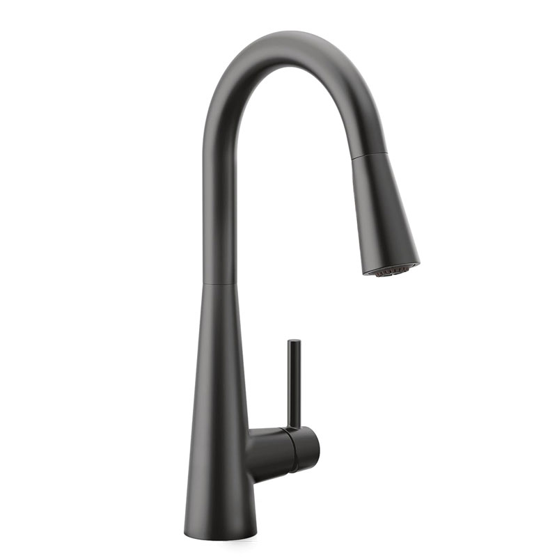 Matte Black Stainless Steel Kitchen Faucet With Pull Out Spray-YSKF022