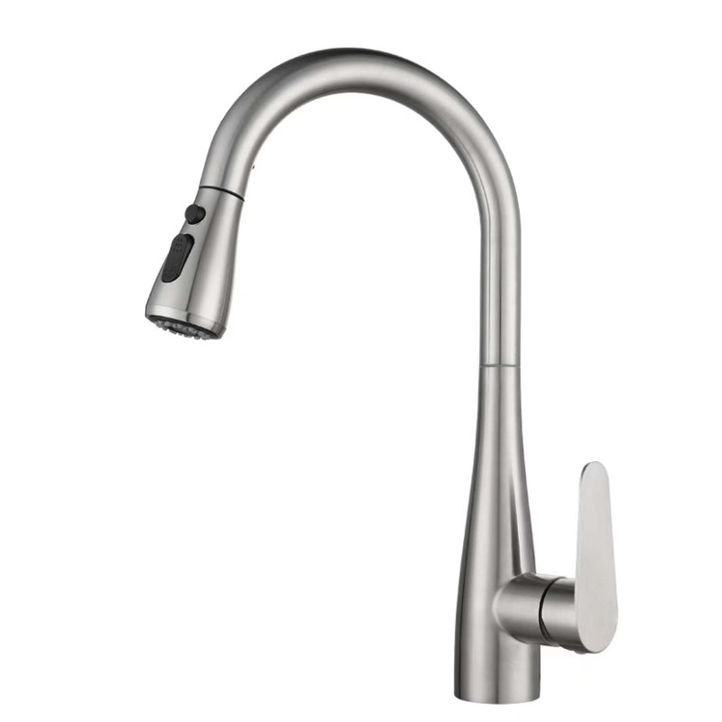 Brushed Gold Flexible Pull Out Kitchen Sink Mixer Faucet-YSKF024