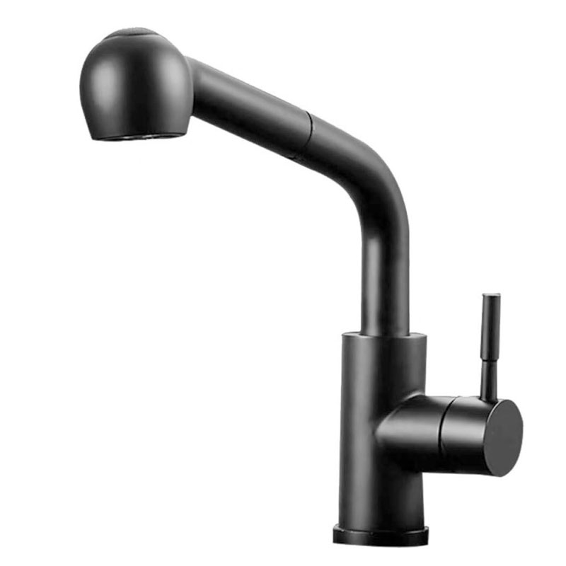 Matte Black Kitchen Sink Faucet With Pull-Out Sprayer-YSKF029