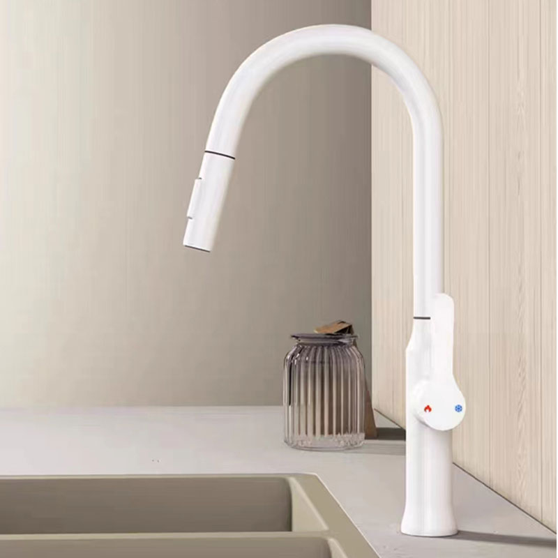 Grey Dual Functional Kitchen Faucet With Pull Out Sprayer-YSKF039