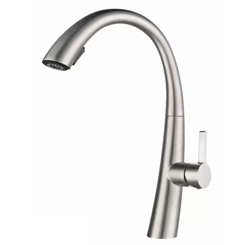 Matte Black Kitchen Sink Faucet With Pull Down Sprayer-YSKF049