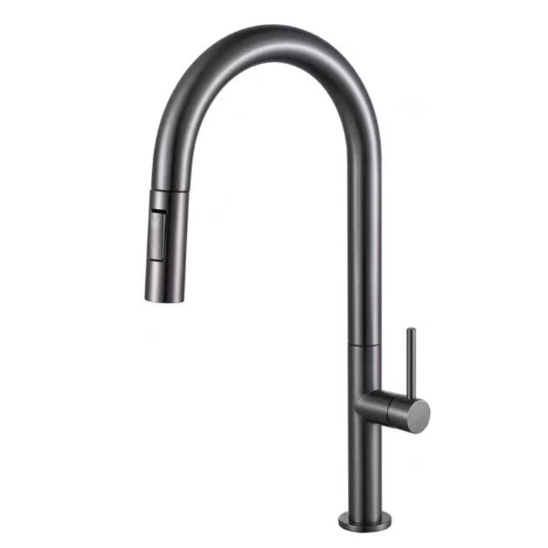 Gunmetal Kitchen Sink Faucet With Pull Out Spray-YSKF050