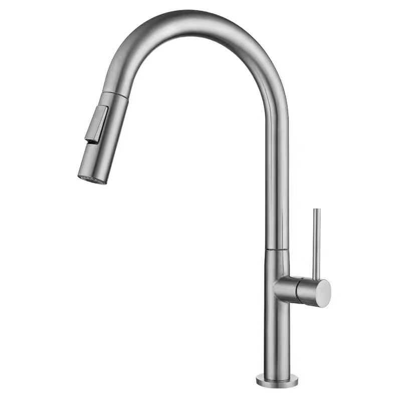 Gunmetal Kitchen Sink Faucet With Pull Out Spray-YSKF050