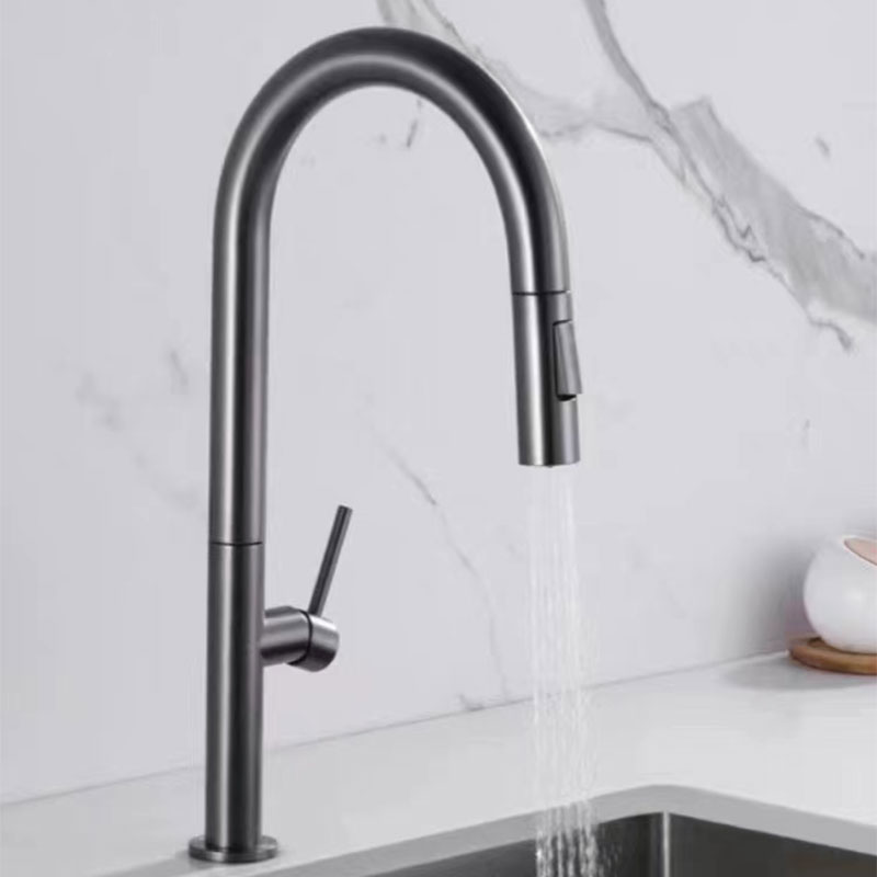 Gunmetal Kitchen Sink Faucet With Pull Out Spray-YSKF050