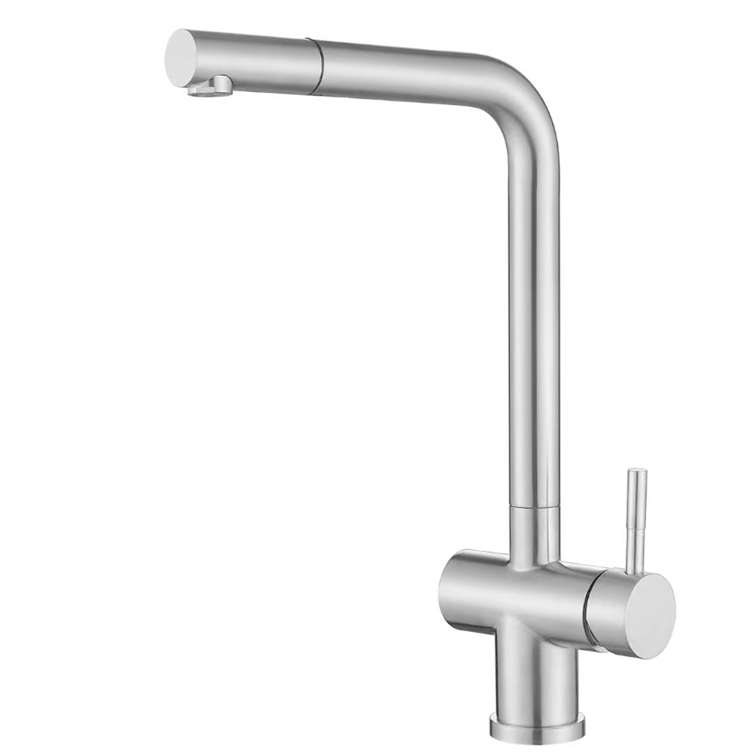 Brushed Nickel Kitchen Sink Faucet With Pull Down Sprayer-YSKF052