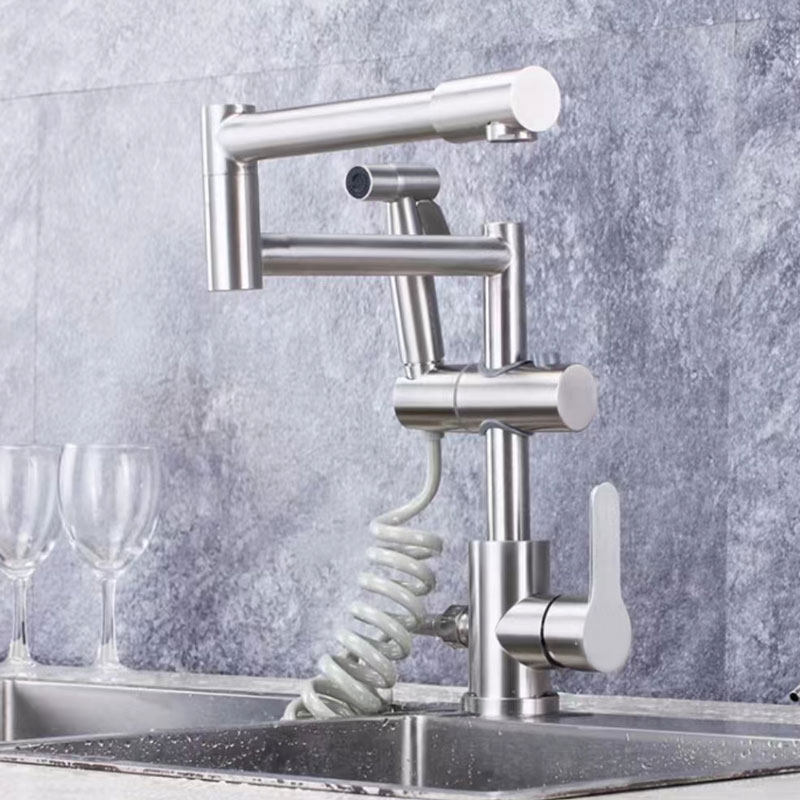 Swivel Kitchen Sink Faucet With Retractable Spray Gun-YSKF054