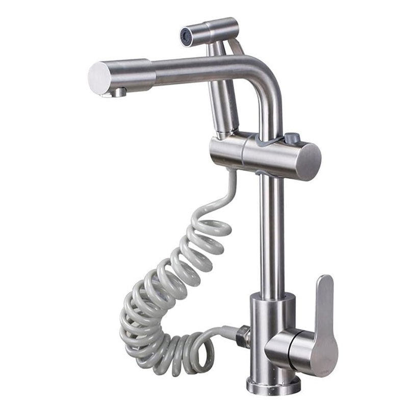 Stainless Steel Pull Out Kitchen Sink Mixer Tap With Spray Gun-YSKF056