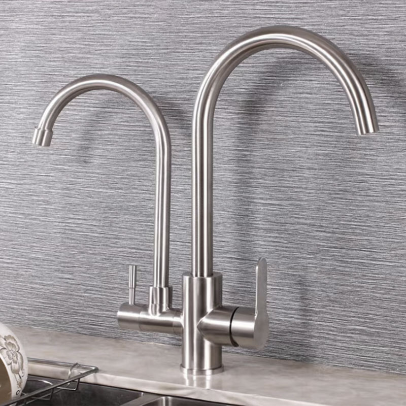 2 handle Kitchen Sink Faucet With Double Pipes-YSKF061