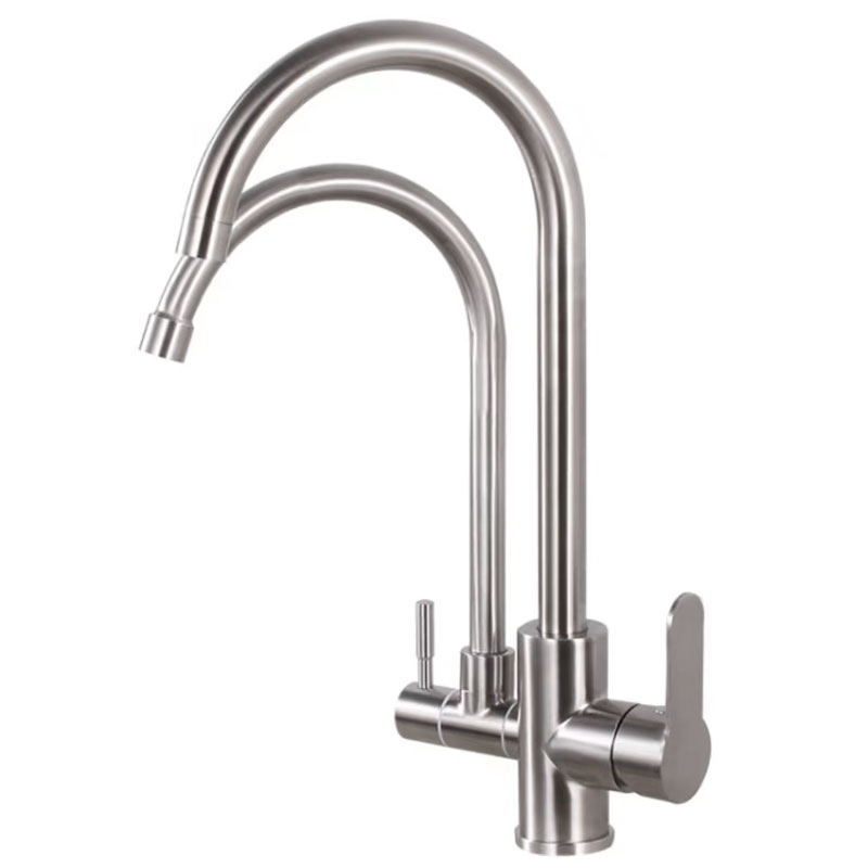 2 handle Kitchen Sink Faucet With Double Pipes-YSKF061