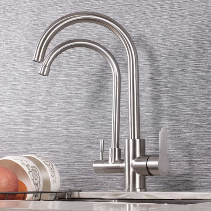 2 handle Kitchen Sink Faucet With Double Pipes-YSKF061