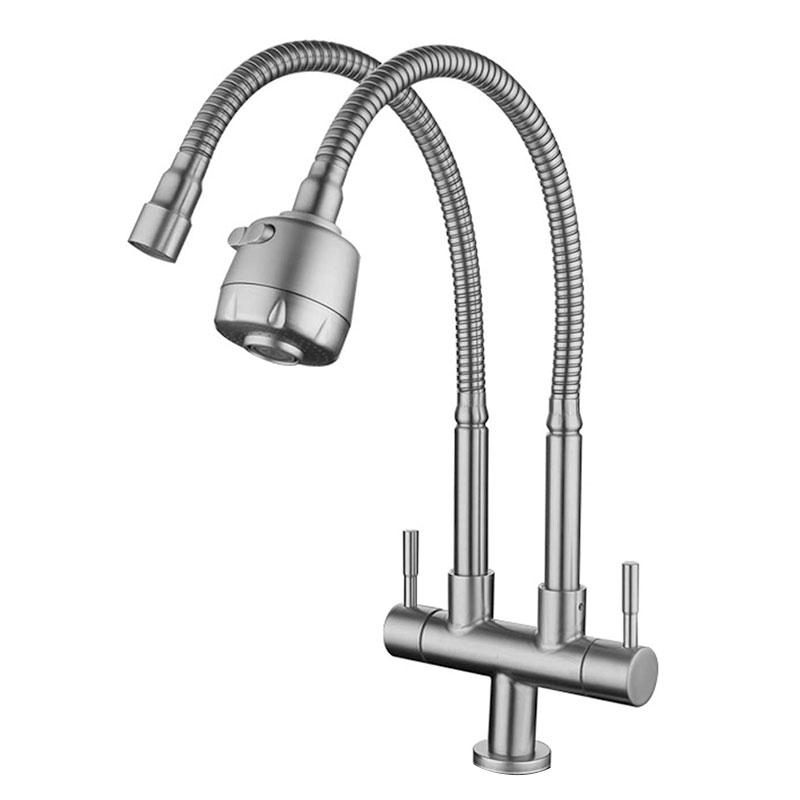 Double Universal Rotating Cold Water Kitchen Faucet-YSCF004