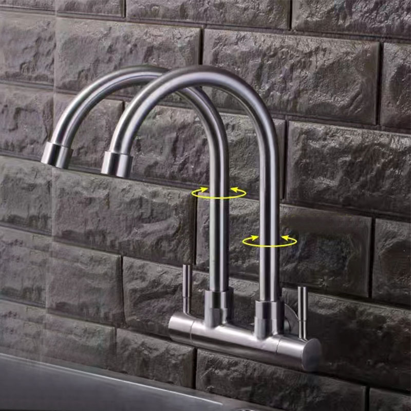 Wall Mounted Faucet Cold Water Faucet With Double Pipe-YSCF007