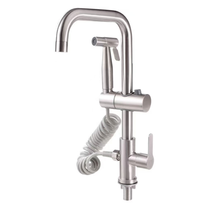 Rotatable Kitchen Cold Water Faucet With Pull Down Spray-YSCF009