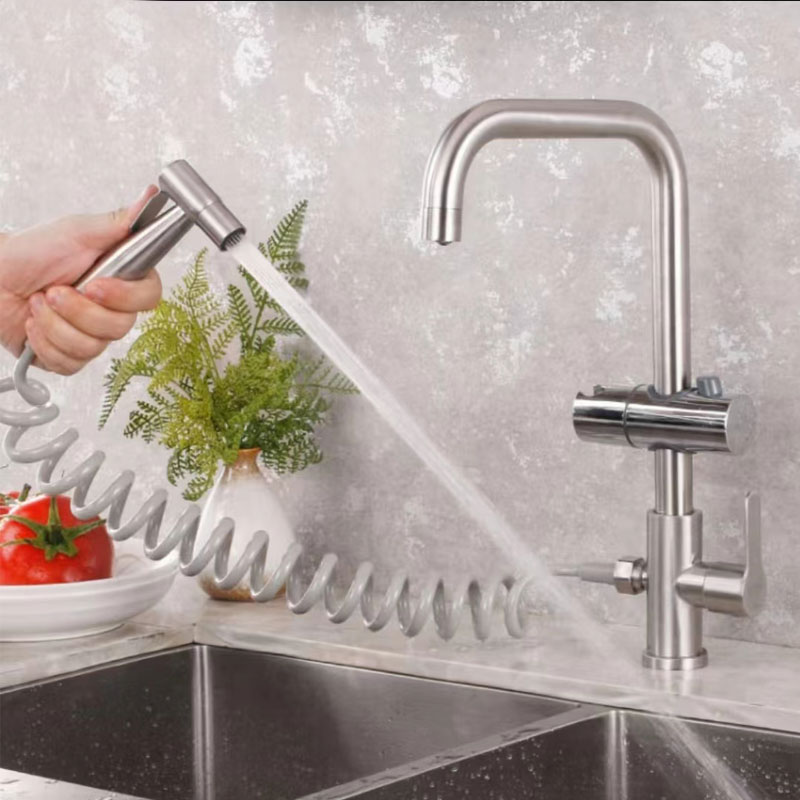 Rotatable Kitchen Cold Water Faucet With Pull Down Spray-YSCF009