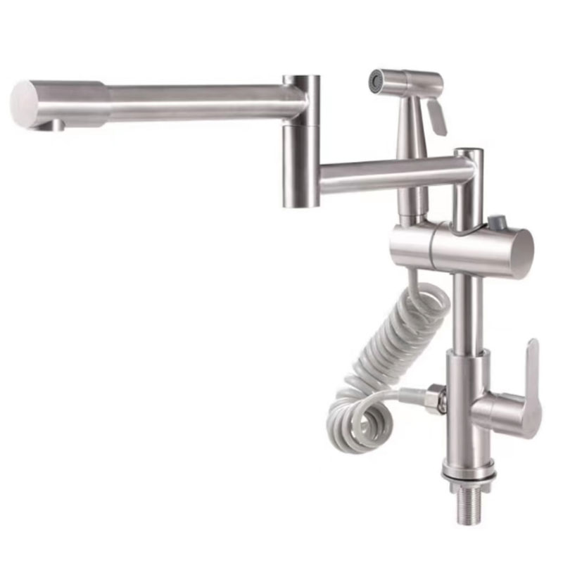 Steel Rotating Kitchen Cold Water Tap With Spray Gun-YSCF011