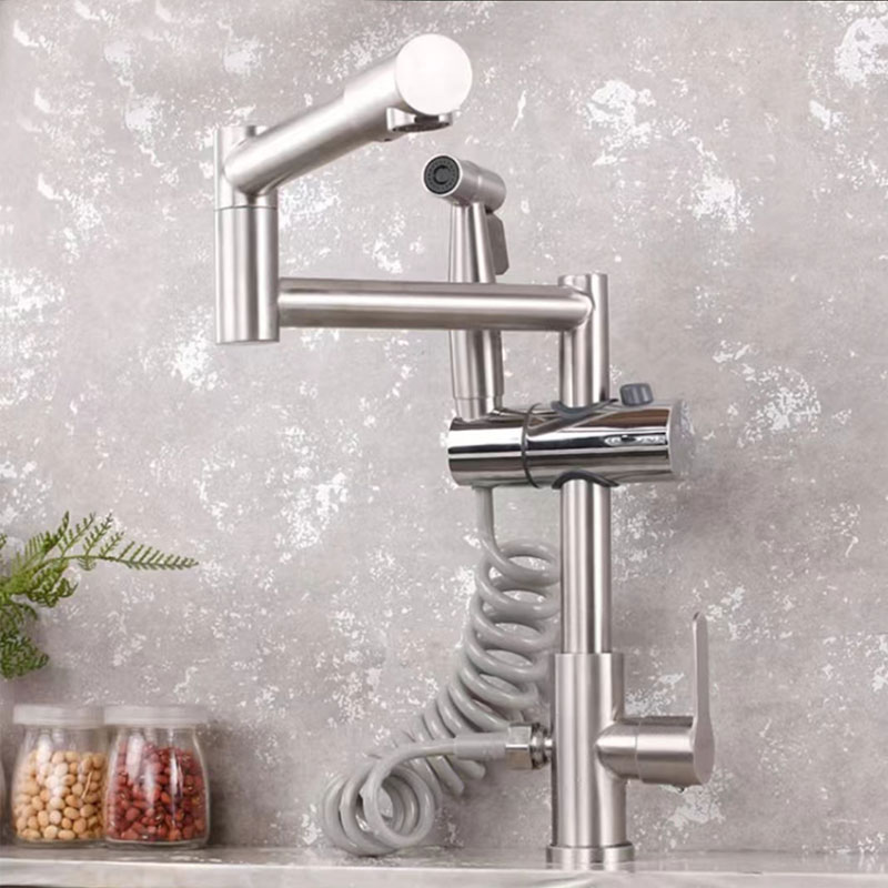 Steel Rotating Kitchen Cold Water Tap With Spray Gun-YSCF011