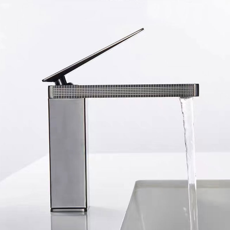 Gunmetal Gray Bathroom Square Basin Sink Mixer Faucet-YSBF027