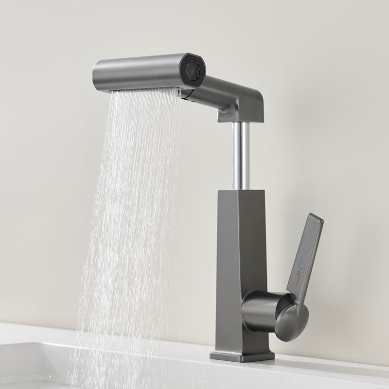 Pull Out Lift Up Bathroom Waterfall Sink Faucet-YSBF028