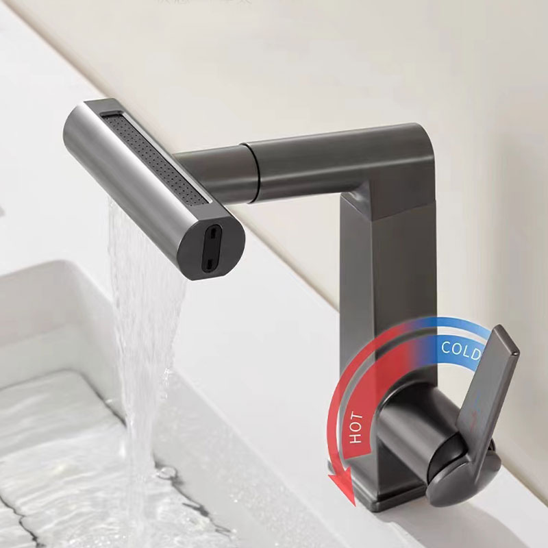 Pull Out Lift Up Bathroom Waterfall Sink Faucet-YSBF028