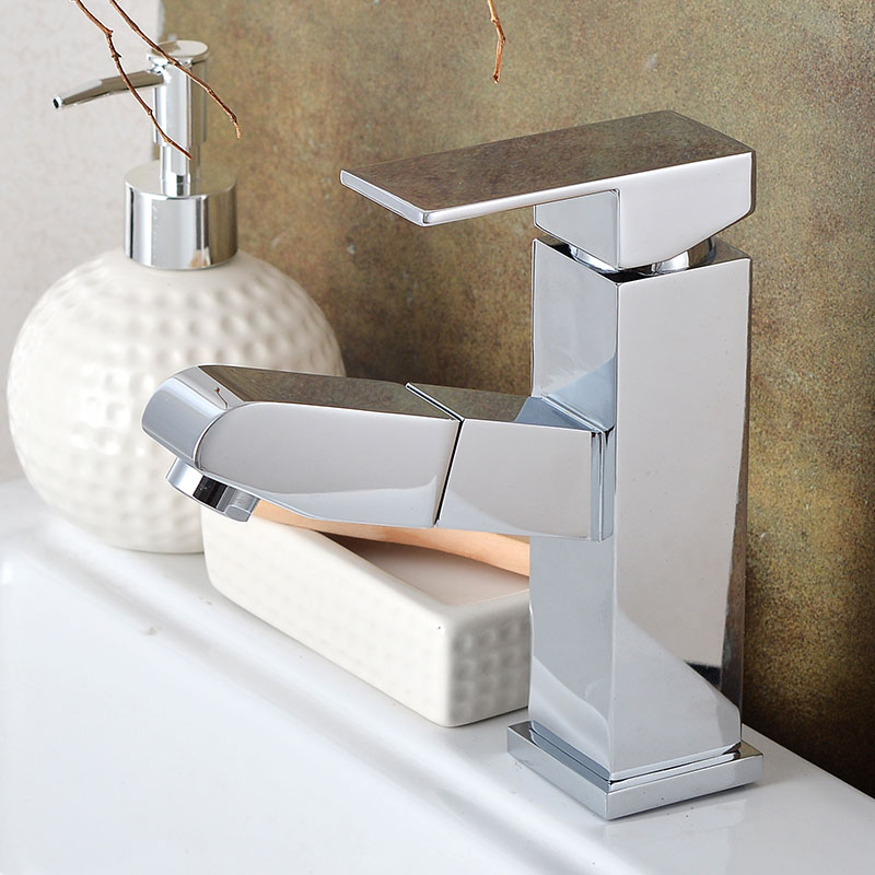 Single Handle Pull Down Bathroom Sink Tap-YSBF032