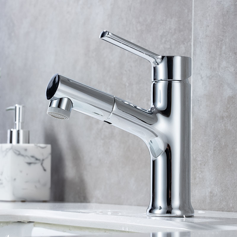 Single Handle Bathroom Basin Faucet With Sprayer-YSBF034