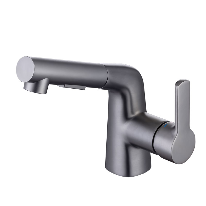 Chrome Bathroom Sink Faucet With Pull Out Sprayer-YSBF036