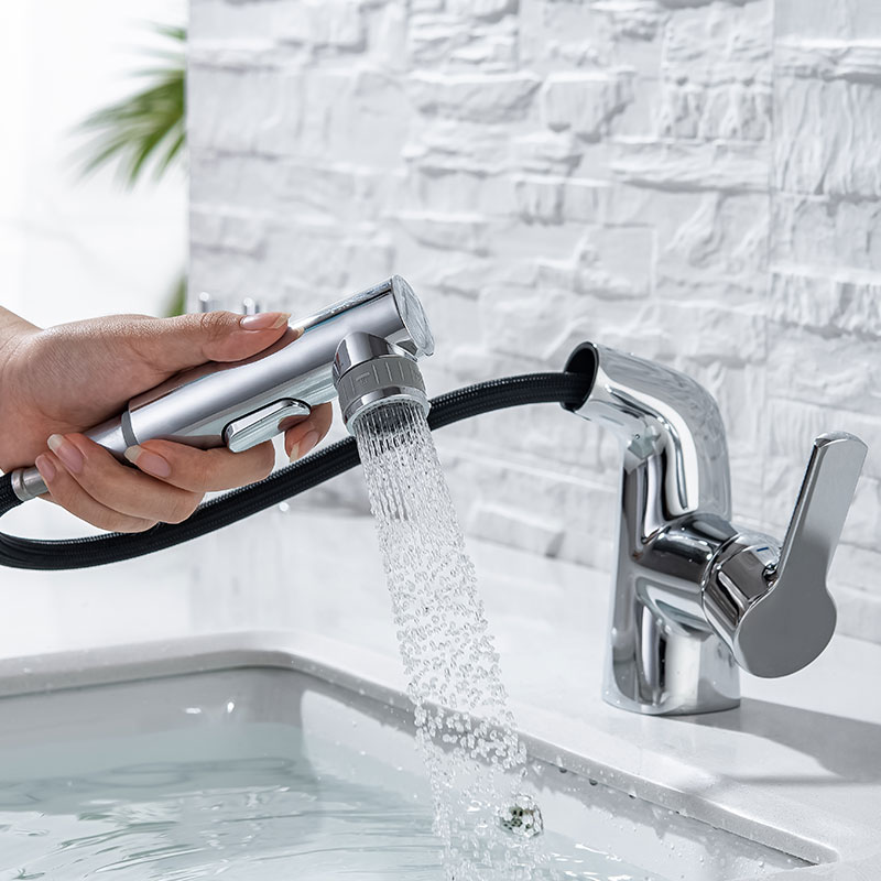 Multi-functional Pull Out Bathroom Basin Faucet-YSBF037