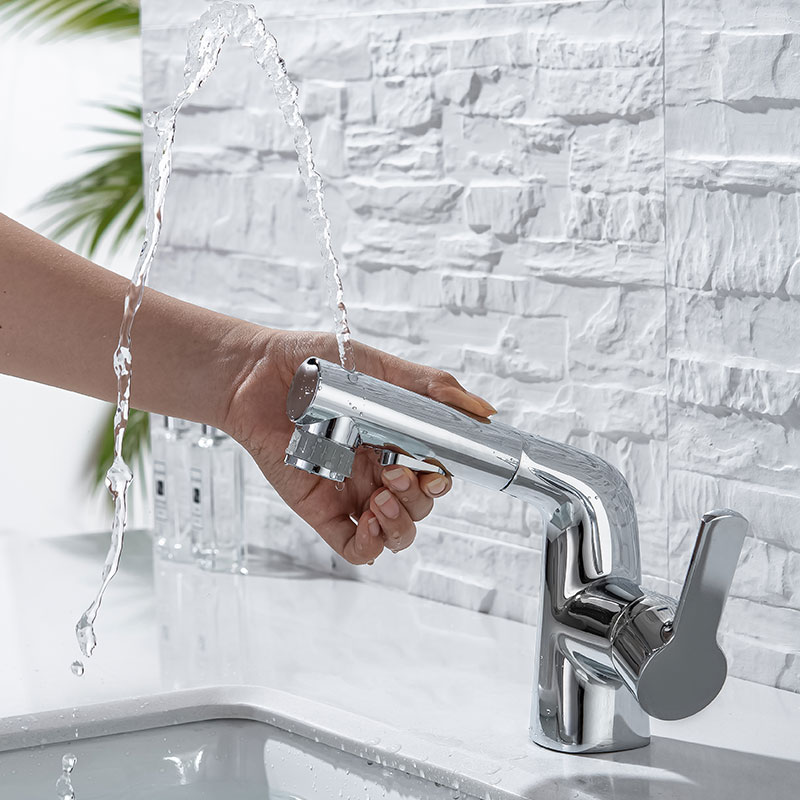 Multi-functional Pull Out Bathroom Basin Faucet-YSBF037