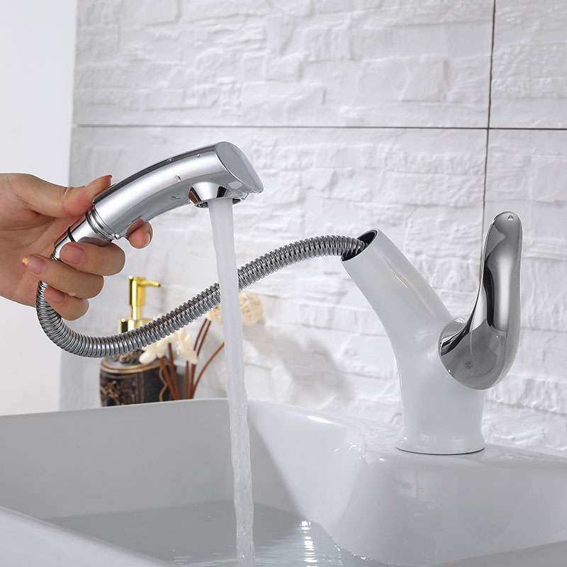 Single Handle Bathroom Sink Faucet With Sprayer-YSBF039