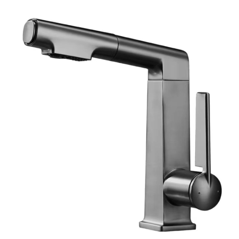 Lifting Bathroom Basin Faucet With Pull Out Sprayer-YSBF025