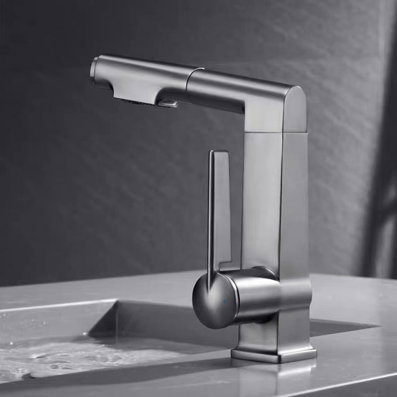 Lifting Bathroom Basin Faucet With Pull Out Sprayer-YSBF025